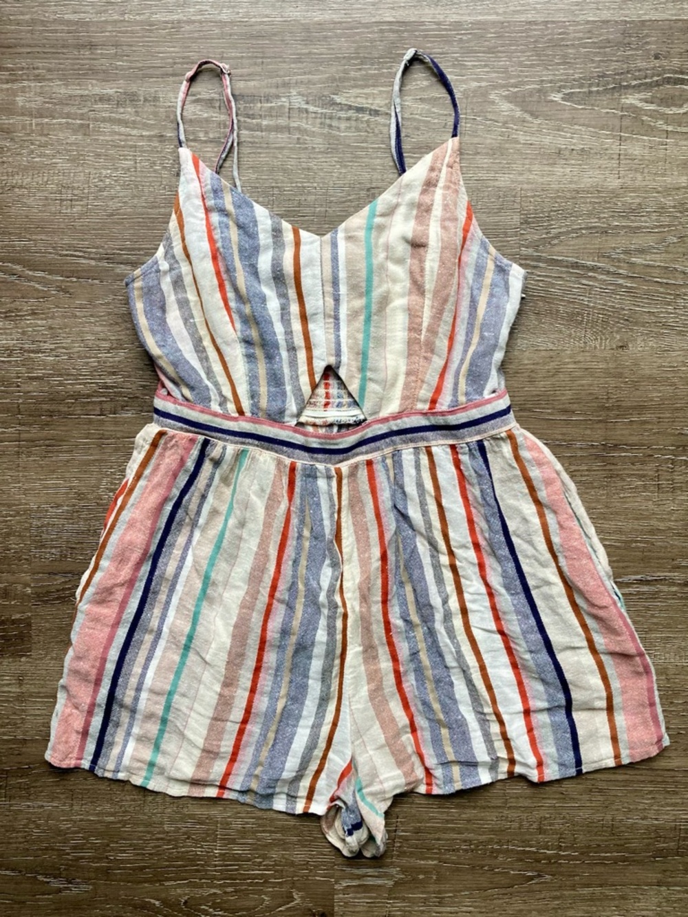 American Eagle Striped Multicolor Shorts Romper Size Small